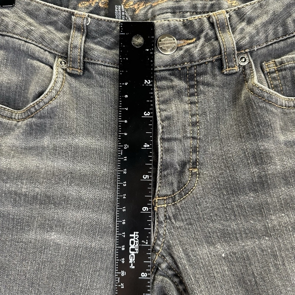 Harley Davidson Jeans Women's Size 2β Gray Boot Cut Flare Stretch - Picture 9 of 11